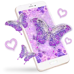 Diamond Butterfly Glitter Live 3D Wallpaper Theme APK download