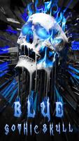 Blue Gothic Skull Affiche