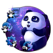Cute Panda Night Launcher Theme Live HD Wallpapers