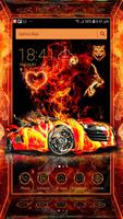 Flaming Car Sports Cartaz