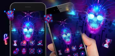 Neon Skull Launcher Theme Live HD Wallpapers