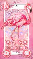 Pink Glitter Flamingo poster