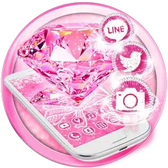 Pink Lace Diamond Launcher Theme Live HD Wallpaper