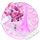 Pink Paris Girl Launcher Theme Live HD Wallpapers APK