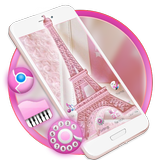 Pink Shiny Eiffel Paris icône