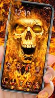 Scary Fire Skull Affiche