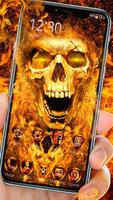 Scary Fire Skull plakat