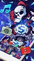 Skull Graffiti Pirates Launcher Theme 3D Wallpaper poster