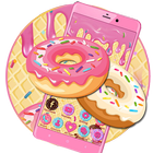 Sweet Cute Donut Launcher Theme Live HD Wallpapers icono