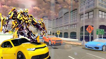 Poster guerra di trasformatori per auto super robot