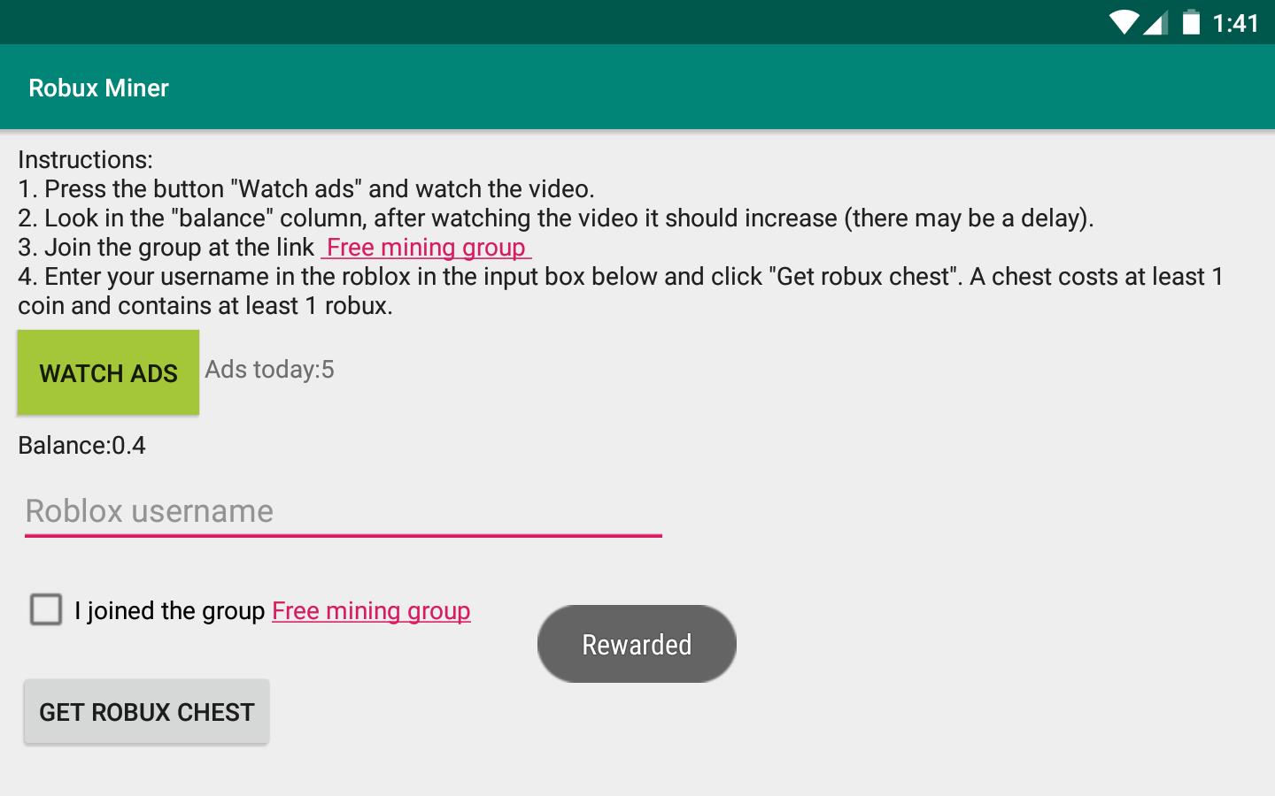 Robux Miner For Roblox For Android Apk Download - need robux watch this video