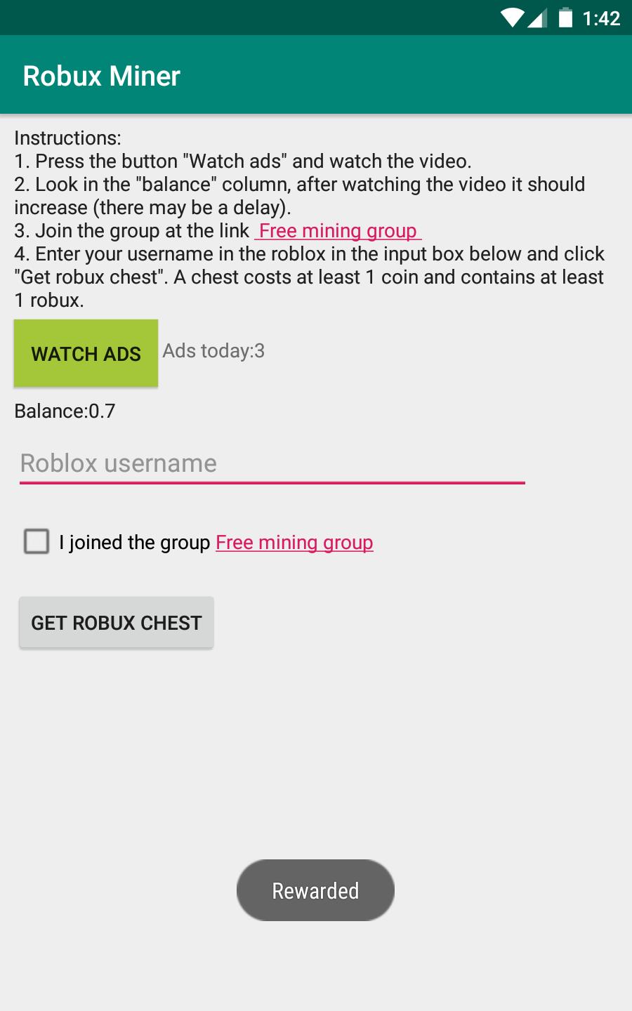 Robux Miner For Roblox For Android Apk Download - do you get robux from ads