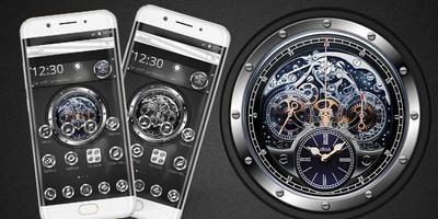 Black silver free watch theme ảnh chụp màn hình 3