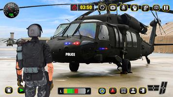 Polizeihubschrauber 3D Plakat