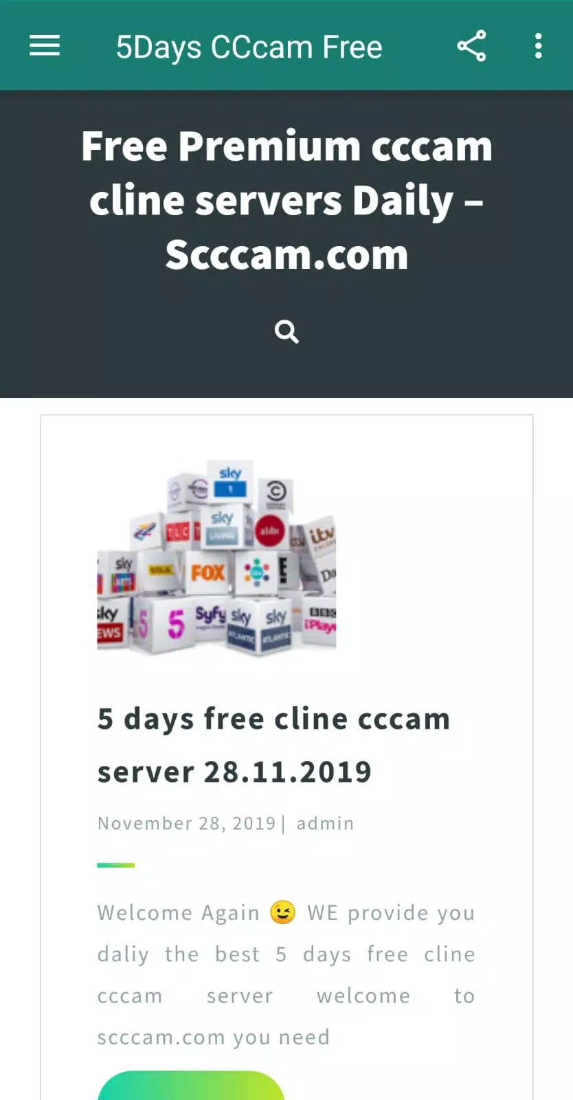 5 Days Free CCcam - Free CCcam Server Generator APK pour Android Télécharger