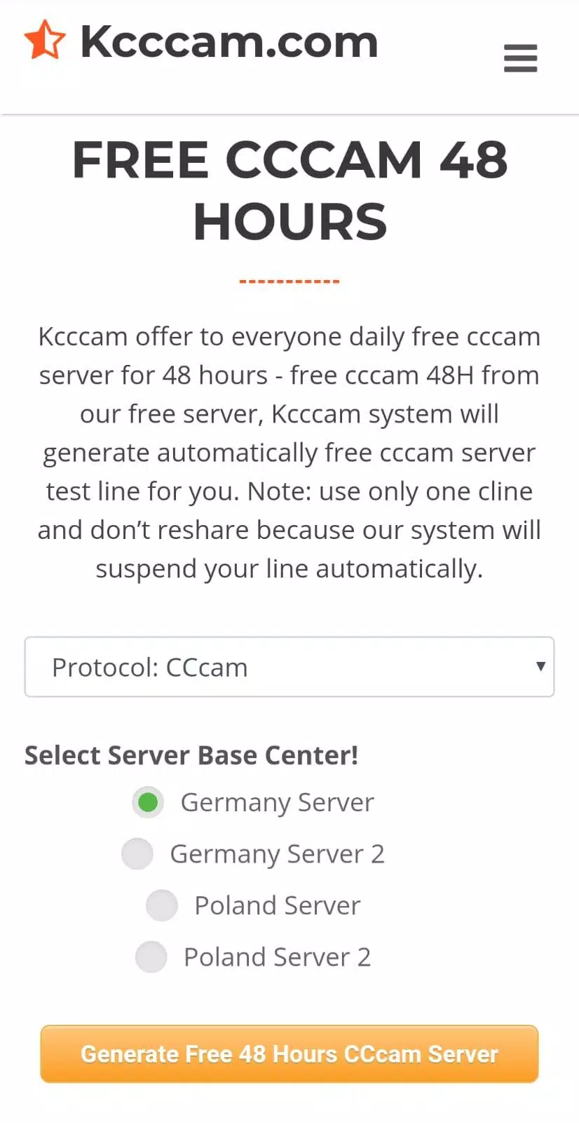 Onheil Uitleg het ergste Free CCcam 48H Hours, Kcccam.com Free CCcam Server APK pour Android  Télécharger
