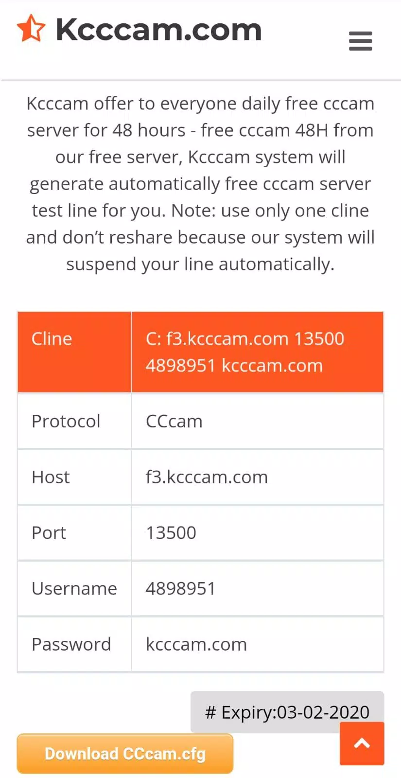 Free CCcam 48H Hours, Kcccam.com Free CCcam Server APK pour Android  Télécharger