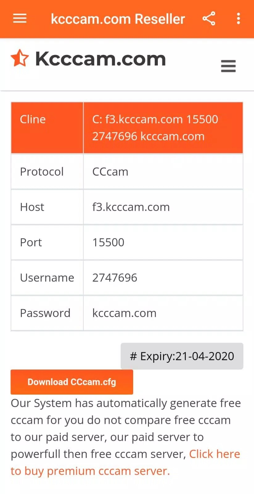 Kcccam.com - CCcam 48 Hours APK pour Android Télécharger