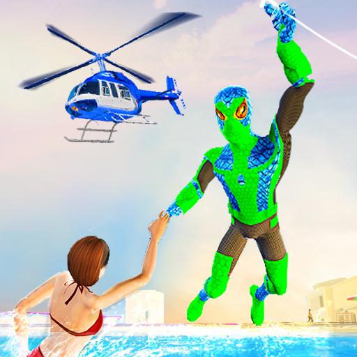 Amazing Frog Rope Man hero: Miami Crime city games