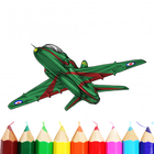 Livre de coloriage d'avion icône
