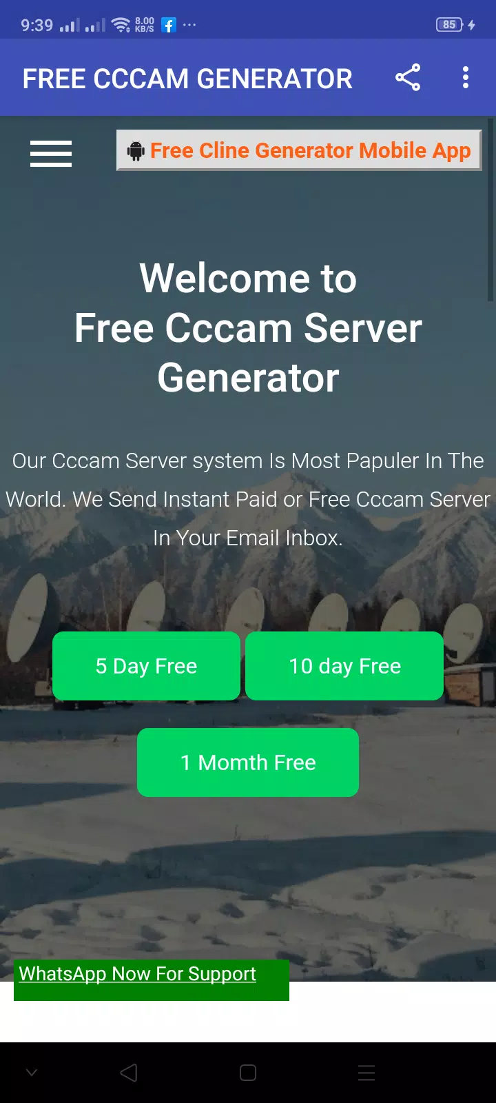 Free - Paid Auto Cline Cccam Server Generator APK for Android Download