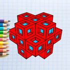 Livre de coloriage 3D icône