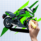 Livre de coloriage moto cool icône