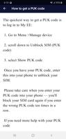 Sim Unlock Puk Code Guide capture d'écran 2
