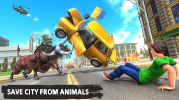 Dragon Turtle City Rescue- Wild Animal Attack Game Ekran Görüntüsü 1