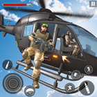 hélicoptère de combat feu tire icône