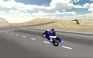 Pilote de moto 3D Affiche