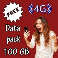 Daily Free internet data – 100 GB Recharge الملصق