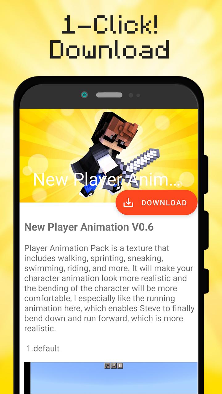 Download Player Animation mod MCPE android on PC