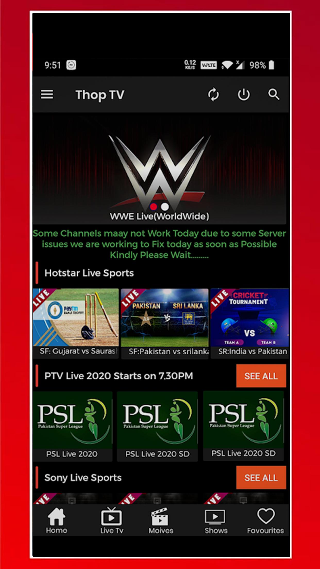 Thop Tv Live Cricket Tv Free Hd Live Tv Guide For Android Apk Download