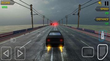 Poster Fast Car Racing Highway 3D