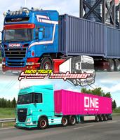 Mod Truk Trailer Kontainer الملصق