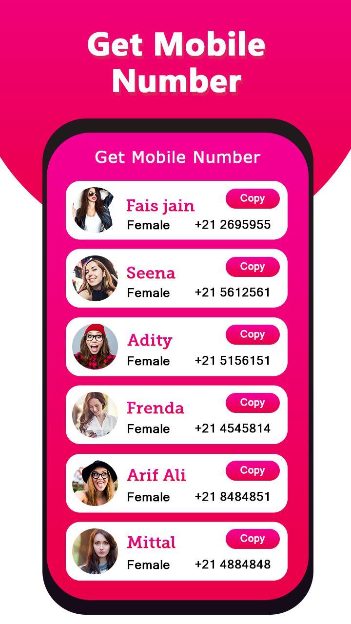 Friend Search Tools - Girls Phone Number स्क्रीनशॉट 2.