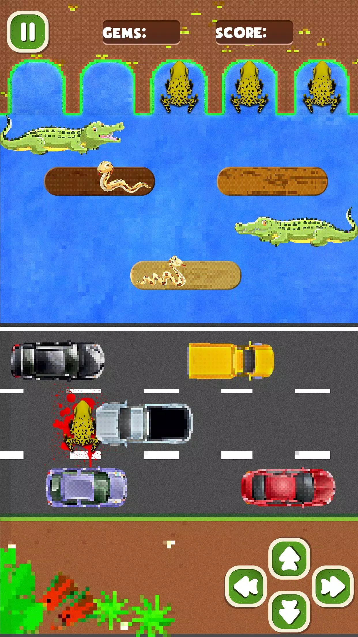 🕹️ Play Frogie Cross The Road Game: Free Online Frog River