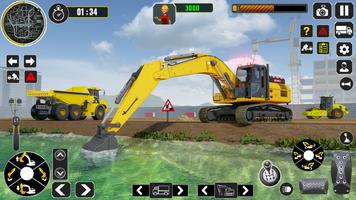 excavatrice construction Jeu Affiche