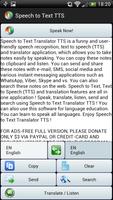 Speech to Text Translator TTS اسکرین شاٹ 2