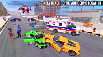 Ambulance Driver City Rescue Helicopter Simulator स्क्रीनशॉट 2