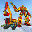 Snow Excavator Robot Car Games