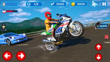 Bike Racing Game Shooting Game capture d'écran 2