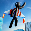 Fliegend Held Stickman Verbrec APK