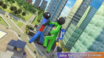 طيران بطل Stickman مجرم مدينة تصوير الشاشة 2
