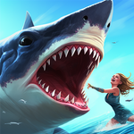 Angry White Shark Hunting Game icon
