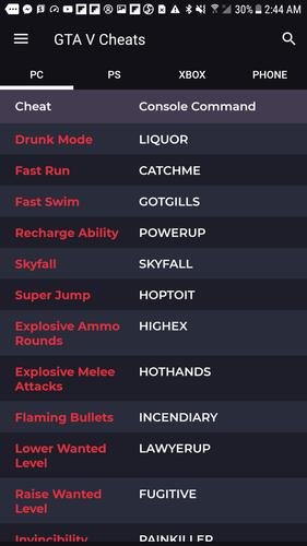 Cheats For Gta 5 Xbox Ps4 Ps3 Pc Cheats For Android Apk Download