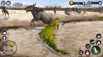 Hungry Animal Crocodile Games پوسٹر