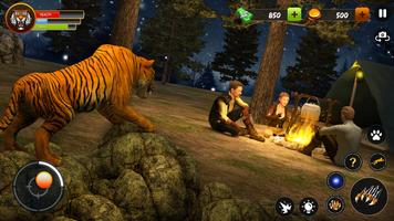 Jeux tigres d'animaux sauvages Affiche
