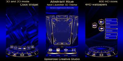 Abstract Blue 3D Next Launcher screenshot 1